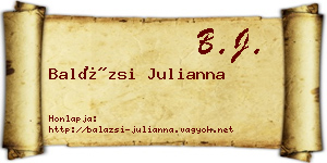 Balázsi Julianna névjegykártya