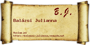 Balázsi Julianna névjegykártya